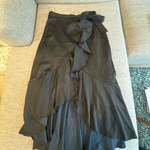 Anthropologie Black Asymmetrical Ruffle Skirt